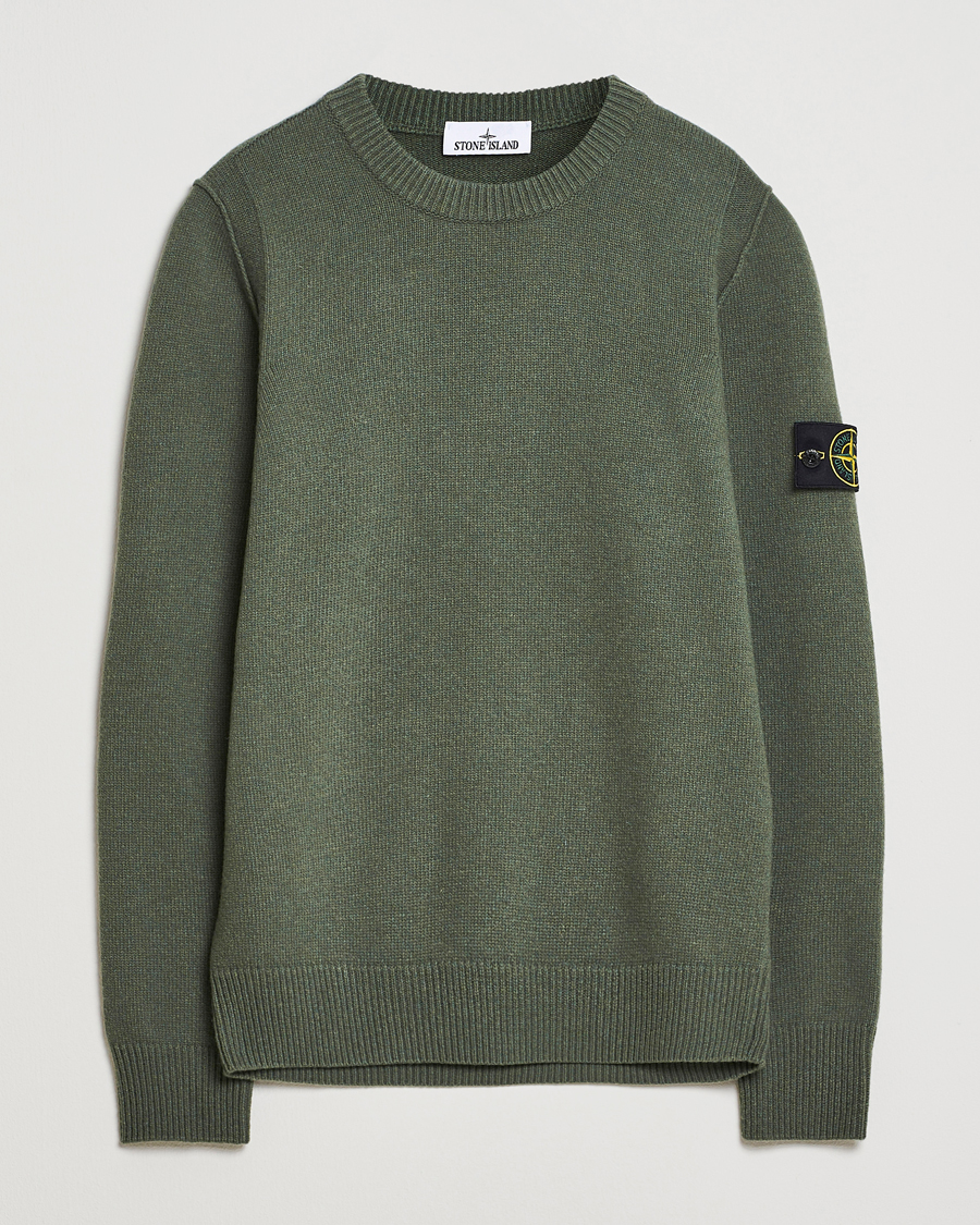 Heren | Truien | Stone Island | Knitted Lambswool Crew Neck Military Green