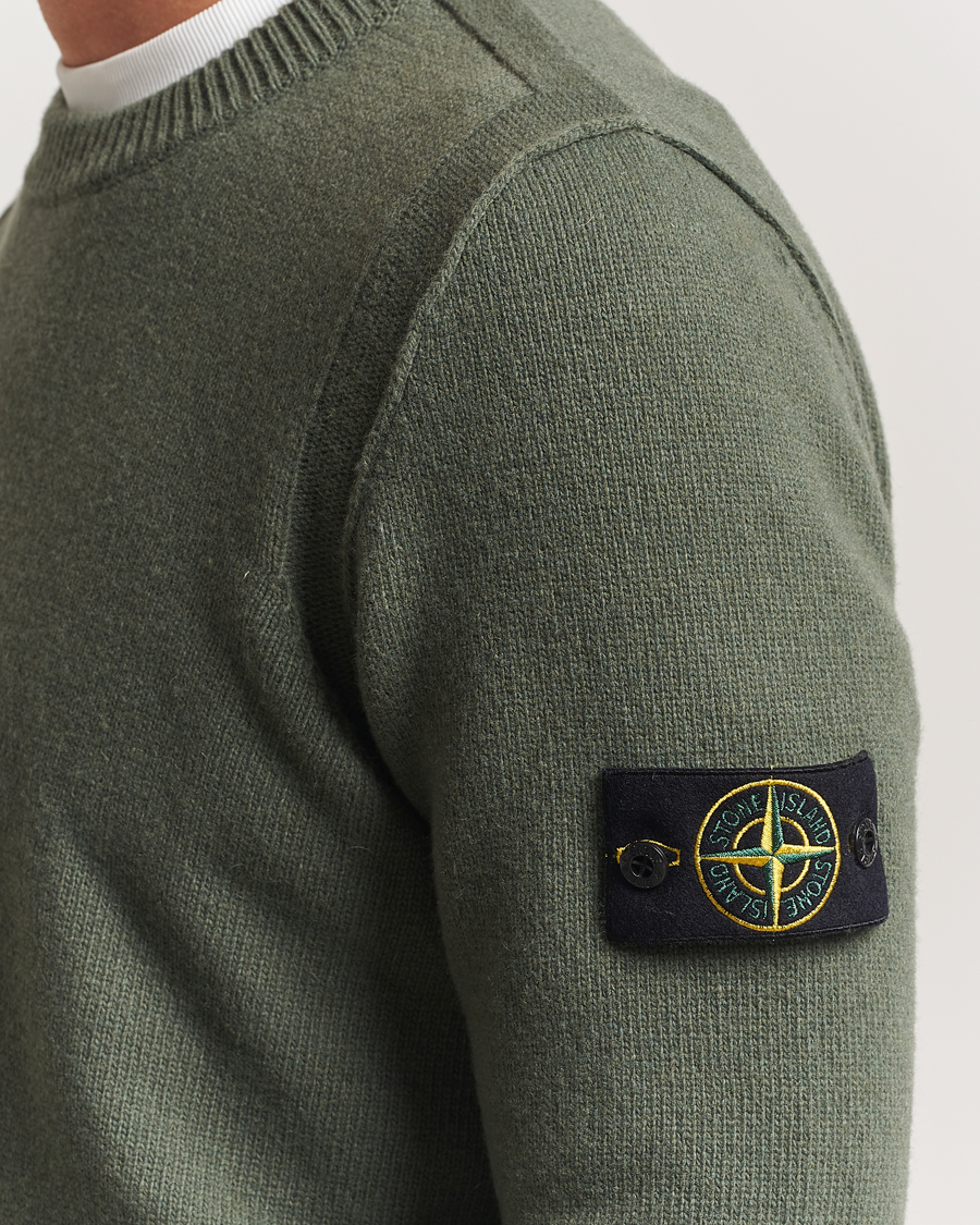 Heren | Truien | Stone Island | Knitted Lambswool Crew Neck Military Green
