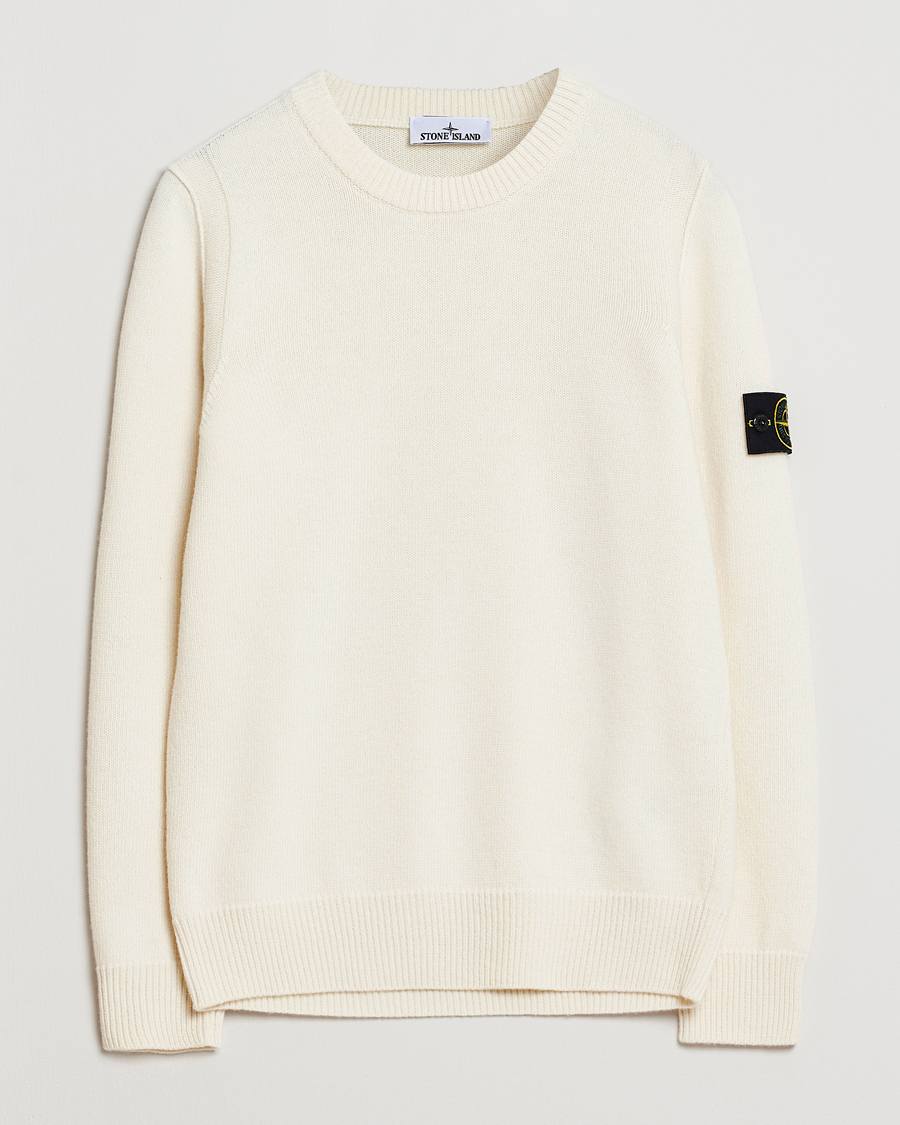 Heren | Truien | Stone Island | Knitted Lambswool Crew Neck Ivory