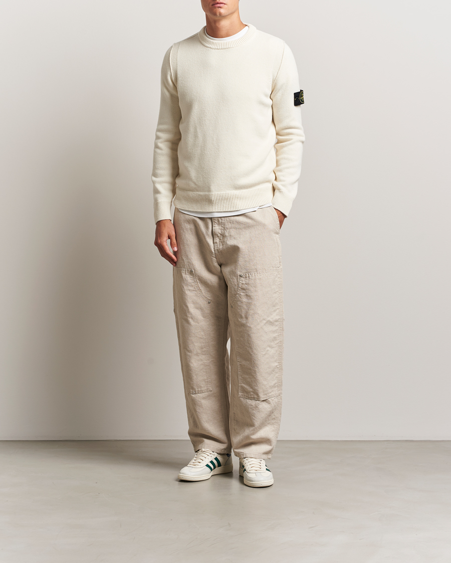 Heren | Truien | Stone Island | Knitted Lambswool Crew Neck Ivory