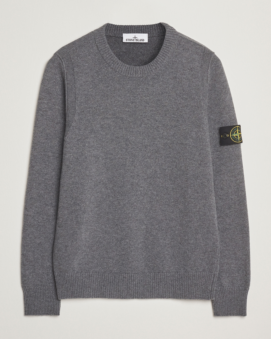Heren | Truien | Stone Island | Knitted Lambswool Crew Neck Cement Melange