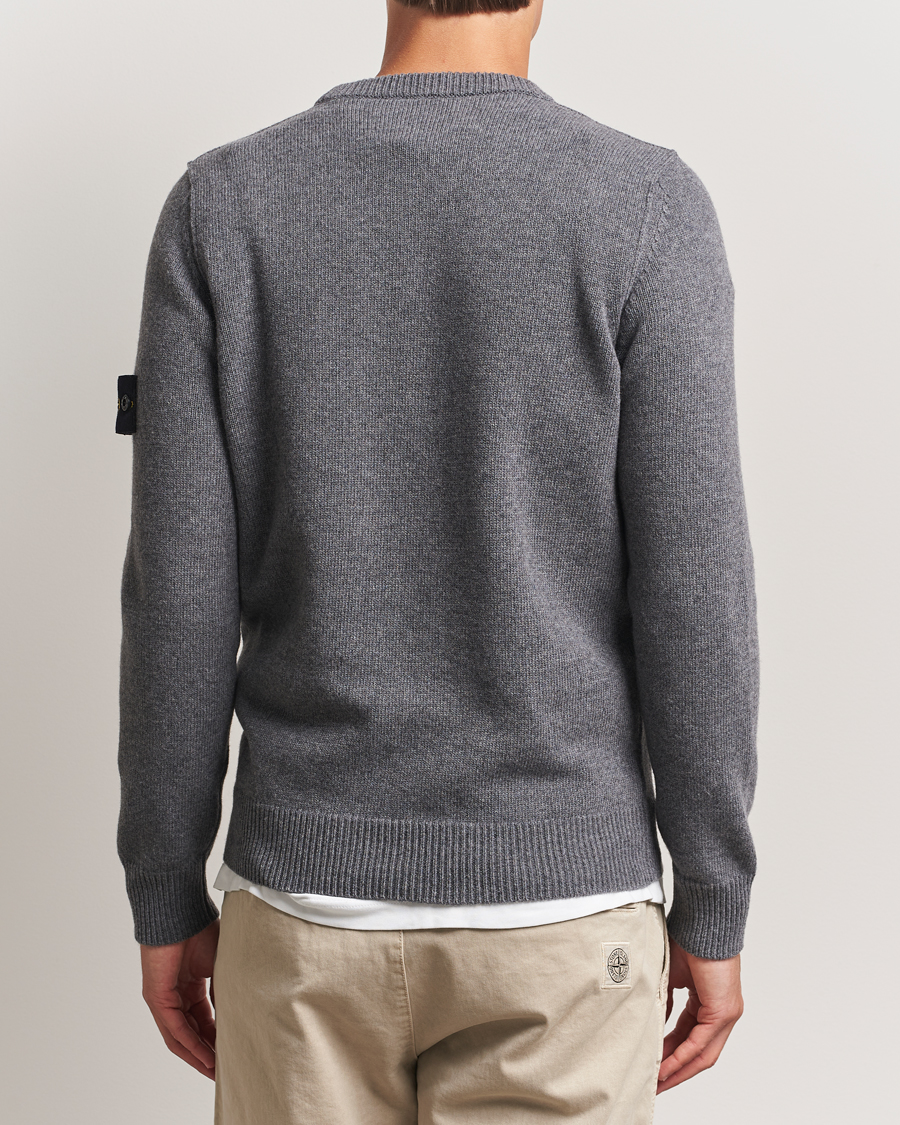 Heren | Truien | Stone Island | Knitted Lambswool Crew Neck Cement Melange
