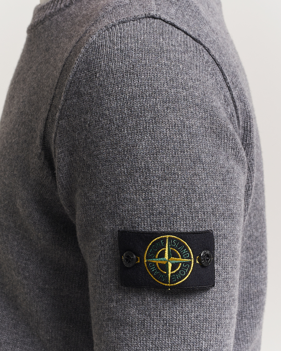 Heren | Truien | Stone Island | Knitted Lambswool Crew Neck Cement Melange