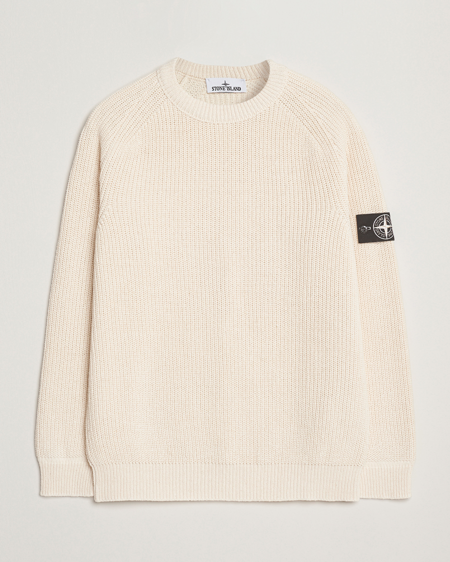 Heren | Truien | Stone Island | RAW Cotton Popcorn Stitch Crew Neck Ivory