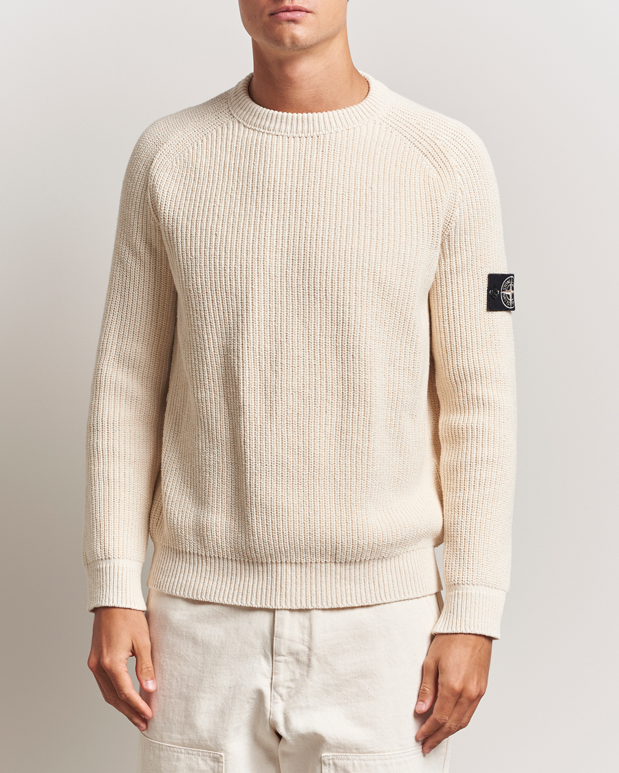 Heren | Truien | Stone Island | RAW Cotton Popcorn Stitch Crew Neck Ivory