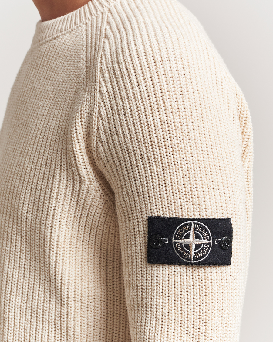 Heren | Truien | Stone Island | RAW Cotton Popcorn Stitch Crew Neck Ivory