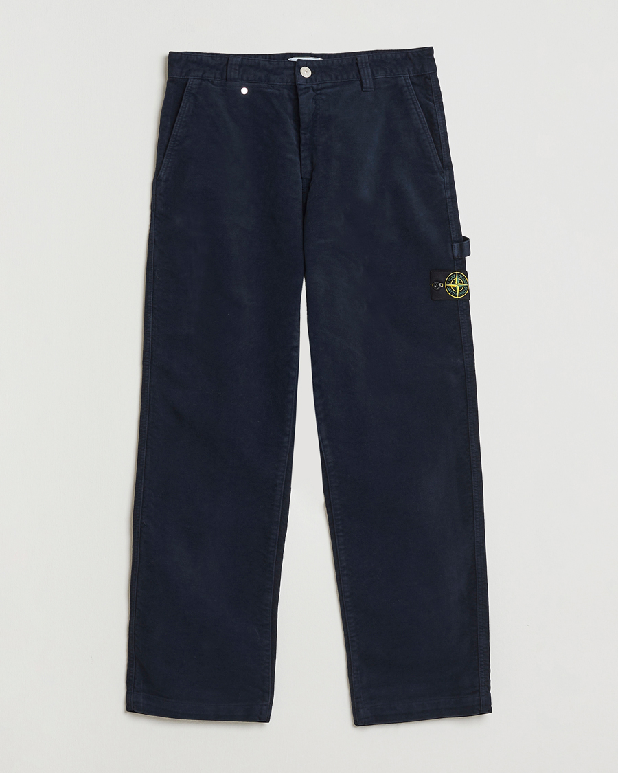 Heren | Broeken | Stone Island | Cotton Moleskin Trousers Navy