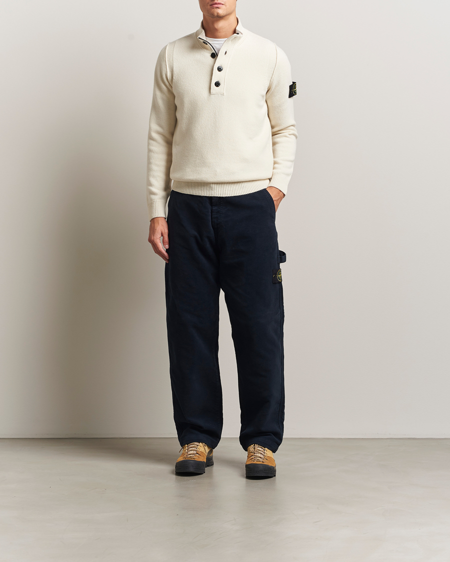 Heren | Broeken | Stone Island | Cotton Moleskin Trousers Navy