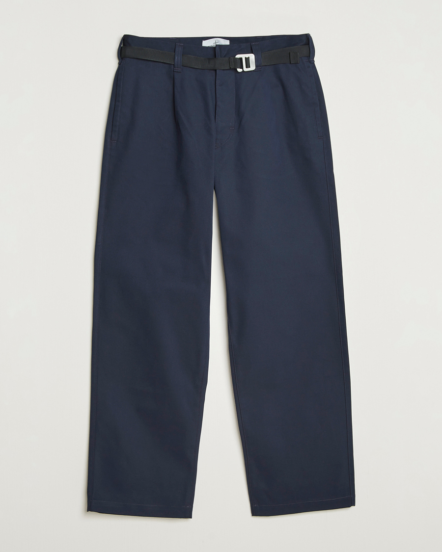 Heren | Broeken | Stone Island | Marina Yard Dyed Stretch Gabardine Trousers Navy