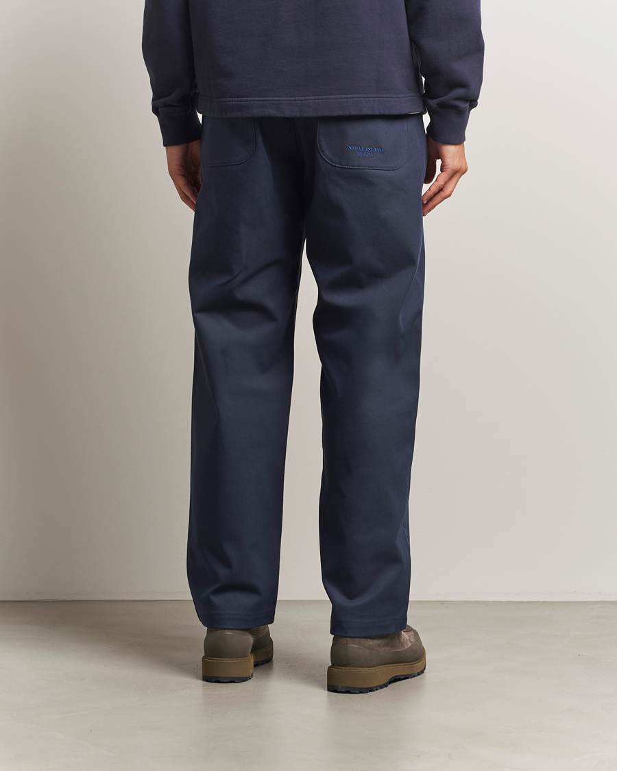 Heren | Broeken | Stone Island | Marina Yard Dyed Stretch Gabardine Trousers Navy