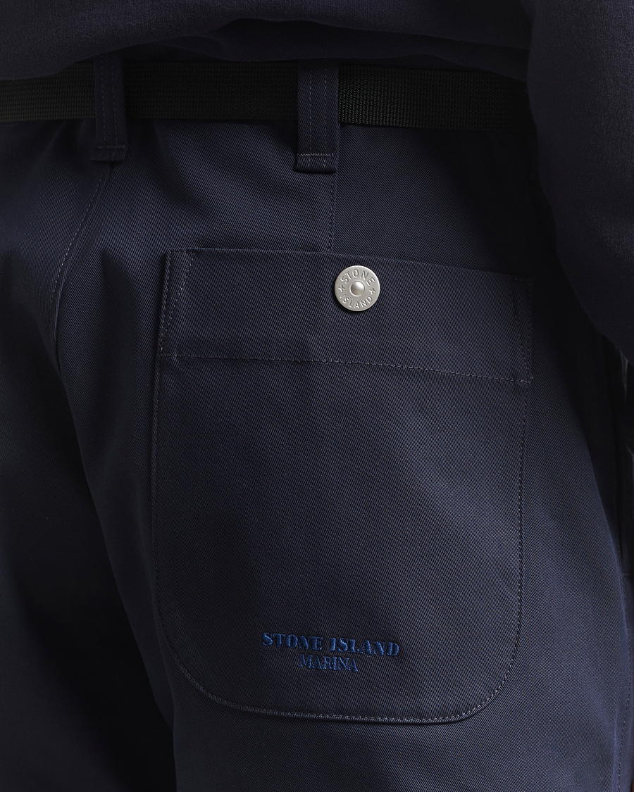 Heren | Broeken | Stone Island | Marina Yard Dyed Stretch Gabardine Trousers Navy