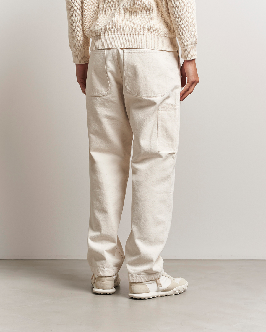 Heren | Broeken | Stone Island | RAW Washed Cotton Gabardine Trousers Ivory