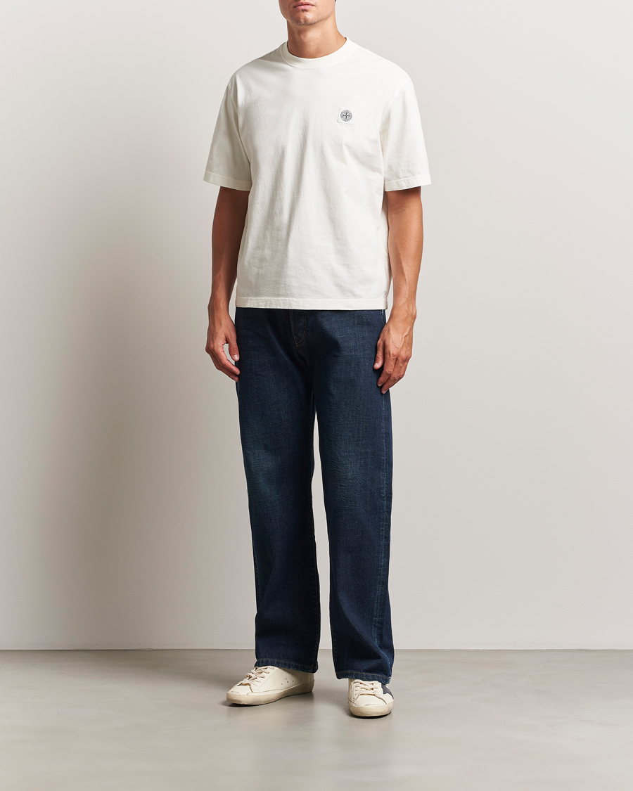 Heren | T-shirts | Stone Island | Combed Organic Cotton T-Shirt Ivory