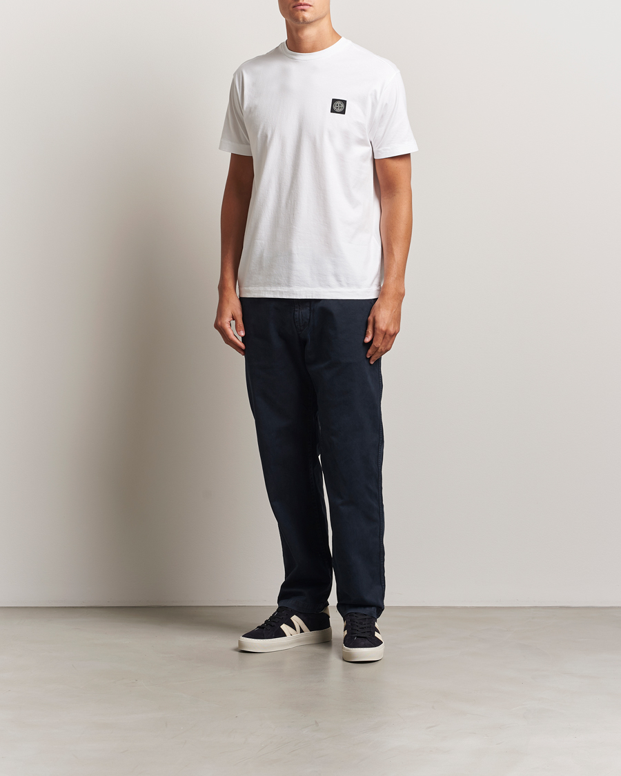 Heren | T-shirts | Stone Island | Garment Dyed Cotton Jersey T-Shirt White