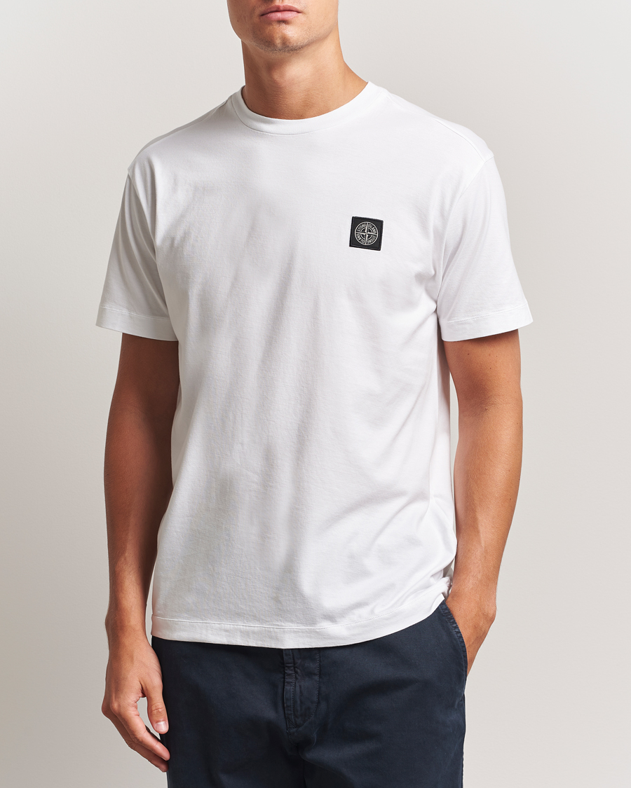 Heren | T-shirts | Stone Island | Garment Dyed Cotton Jersey T-Shirt White