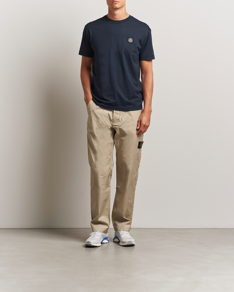 Heren | T-shirts | Stone Island | Garment Dyed Cotton Jersey T-Shirt Navy