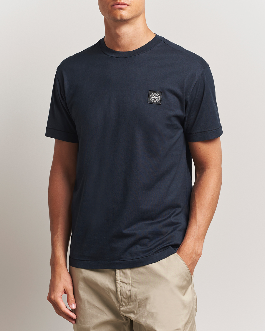 Heren | T-shirts | Stone Island | Garment Dyed Cotton Jersey T-Shirt Navy
