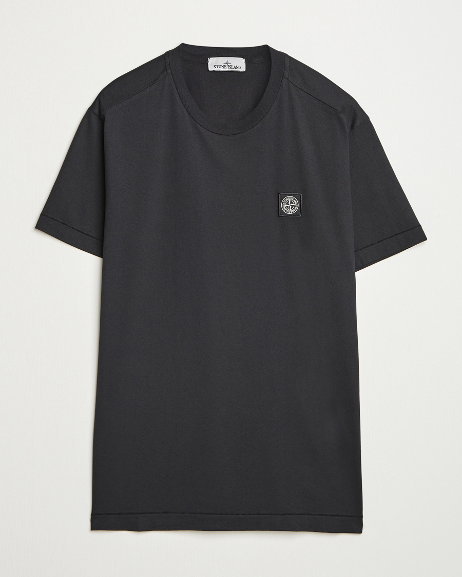 Heren | T-shirts | Stone Island | Garment Dyed Cotton Jersey T-Shirt Black