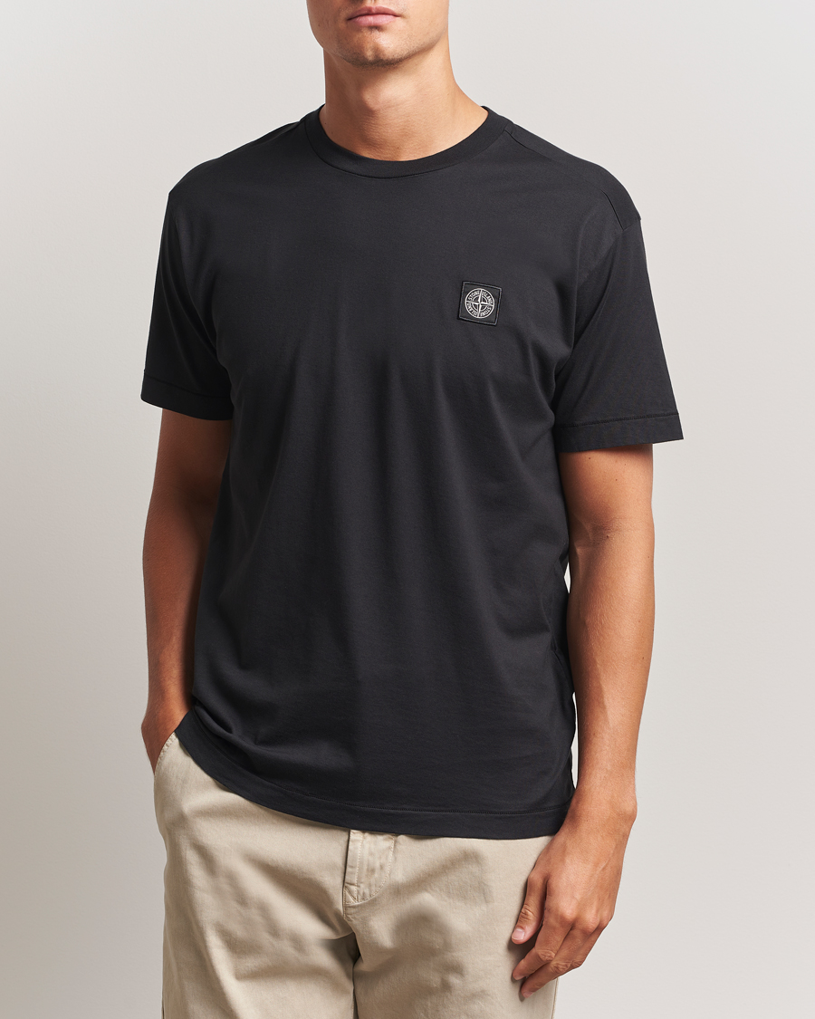 Heren | T-shirts | Stone Island | Garment Dyed Cotton Jersey T-Shirt Black