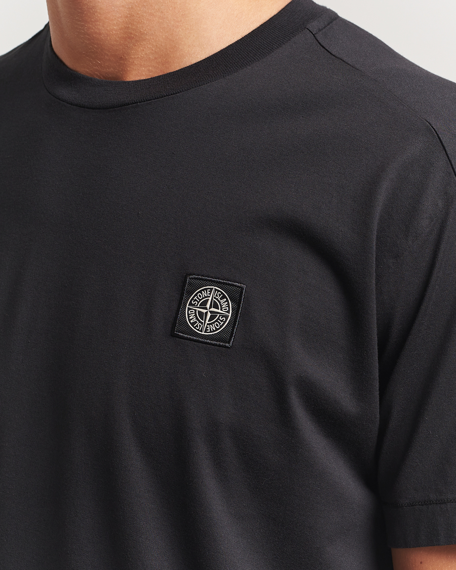 Heren | T-shirts | Stone Island | Garment Dyed Cotton Jersey T-Shirt Black