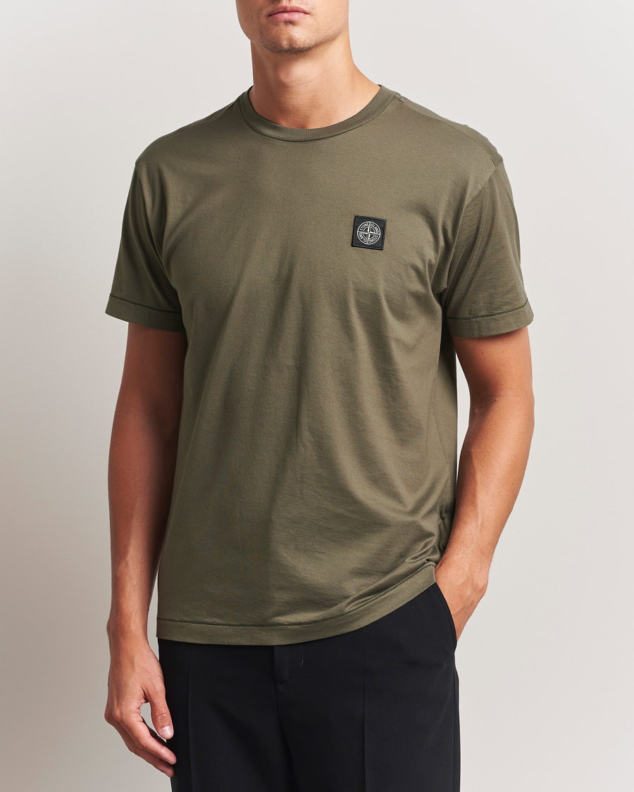 Heren | T-shirts | Stone Island | Garment Dyed Cotton Jersey T-Shirt Military Green