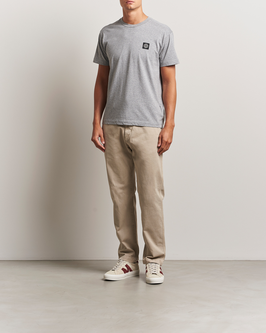 Heren | T-shirts | Stone Island | Garment Dyed Cotton Jersey T-Shirt Grey Melange