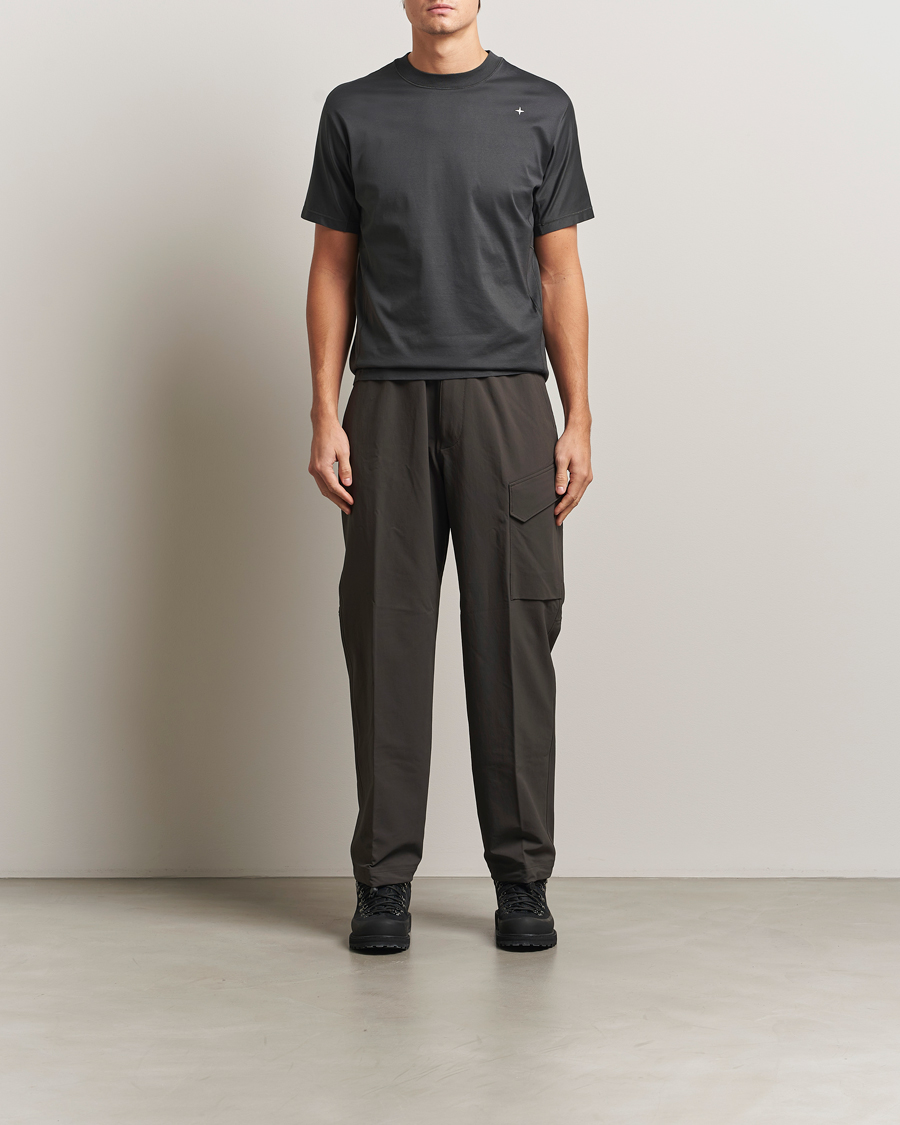 Heren | T-shirts | Stone Island | Stellina Mercerized Cotton T-Shirt Lead Grey