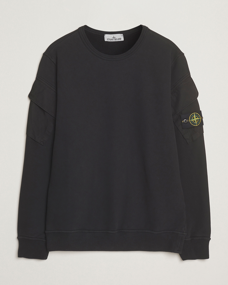 Heren | Truien | Stone Island | Organic Cotton Fleece Arm Pocket Sweatshirt Black