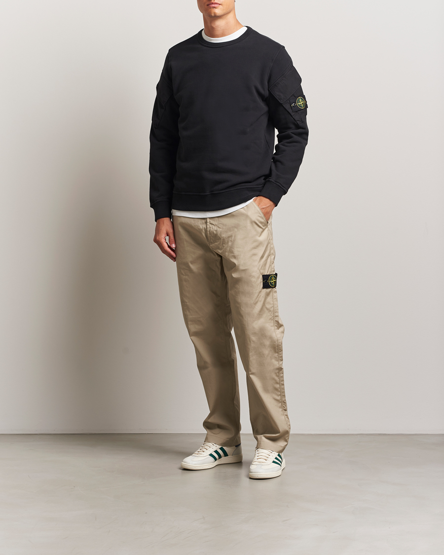 Heren | Truien | Stone Island | Organic Cotton Fleece Arm Pocket Sweatshirt Black