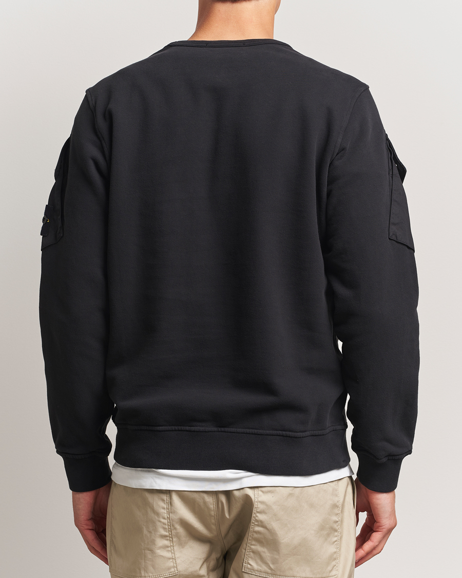 Heren | Truien | Stone Island | Organic Cotton Fleece Arm Pocket Sweatshirt Black