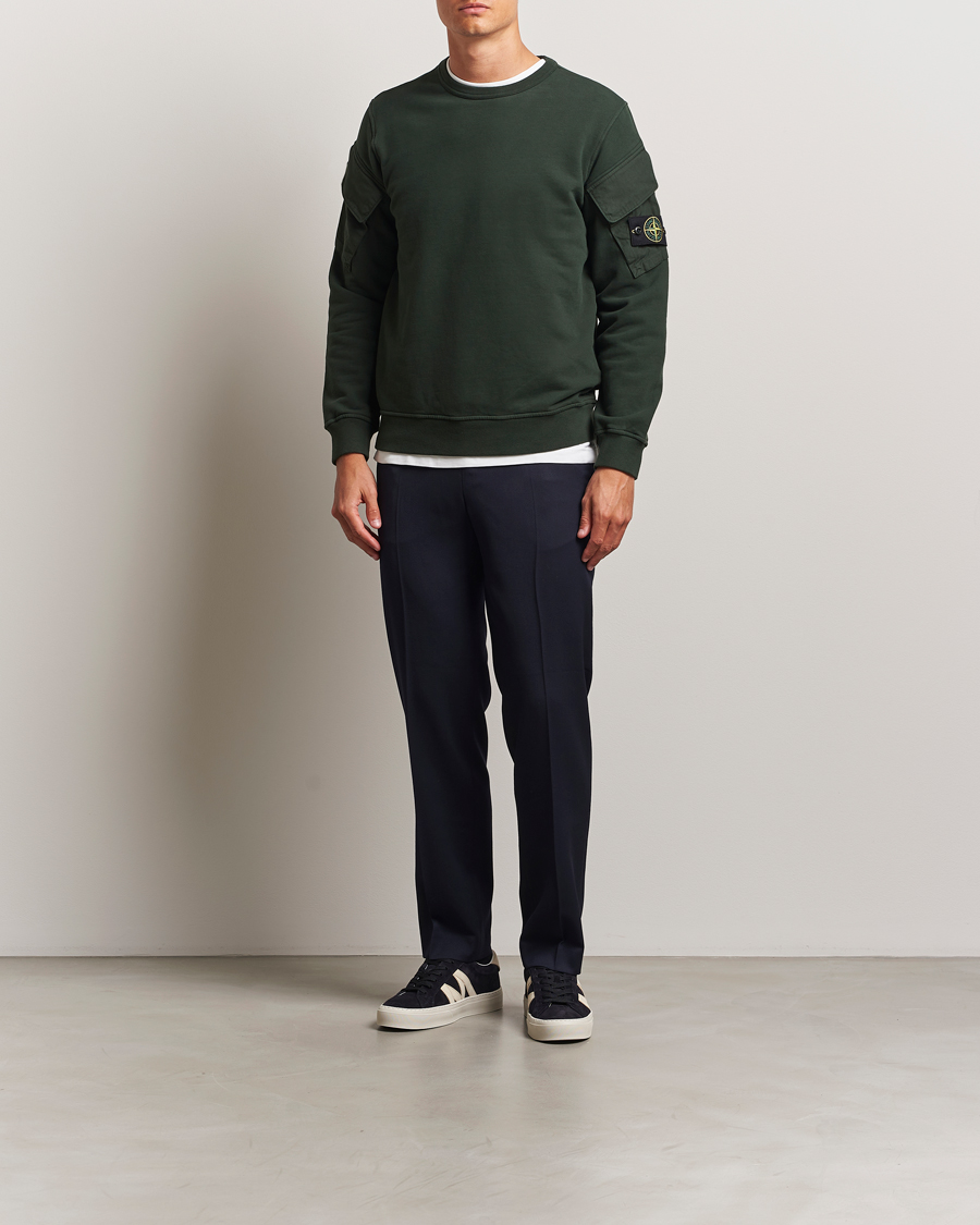 Heren | Truien | Stone Island | Organic Cotton Fleece Arm Pocket Sweatshirt Juniper