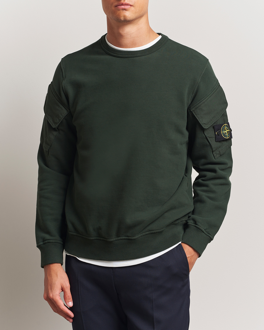 Heren | Truien | Stone Island | Organic Cotton Fleece Arm Pocket Sweatshirt Juniper