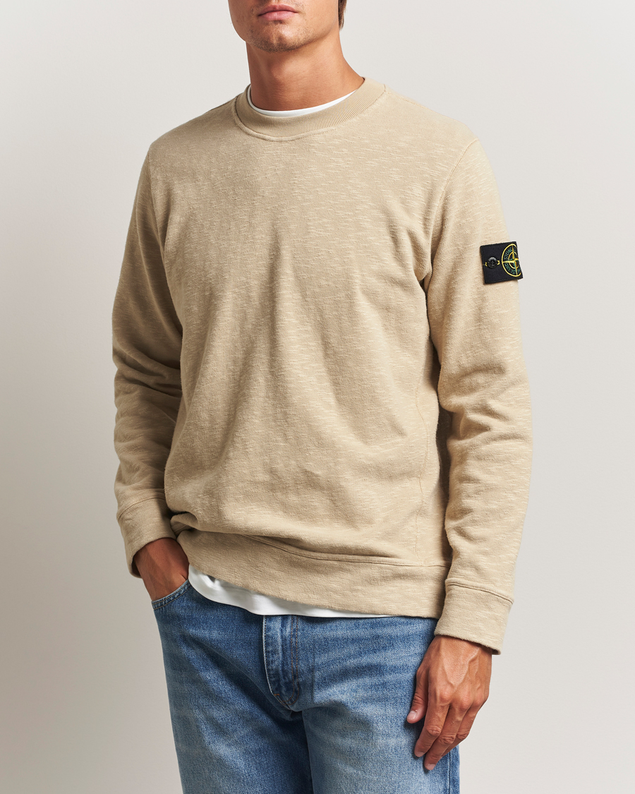 Heren | Truien | Stone Island | Vanisé Brushed Heavy Cotton Sweatshirt Desert