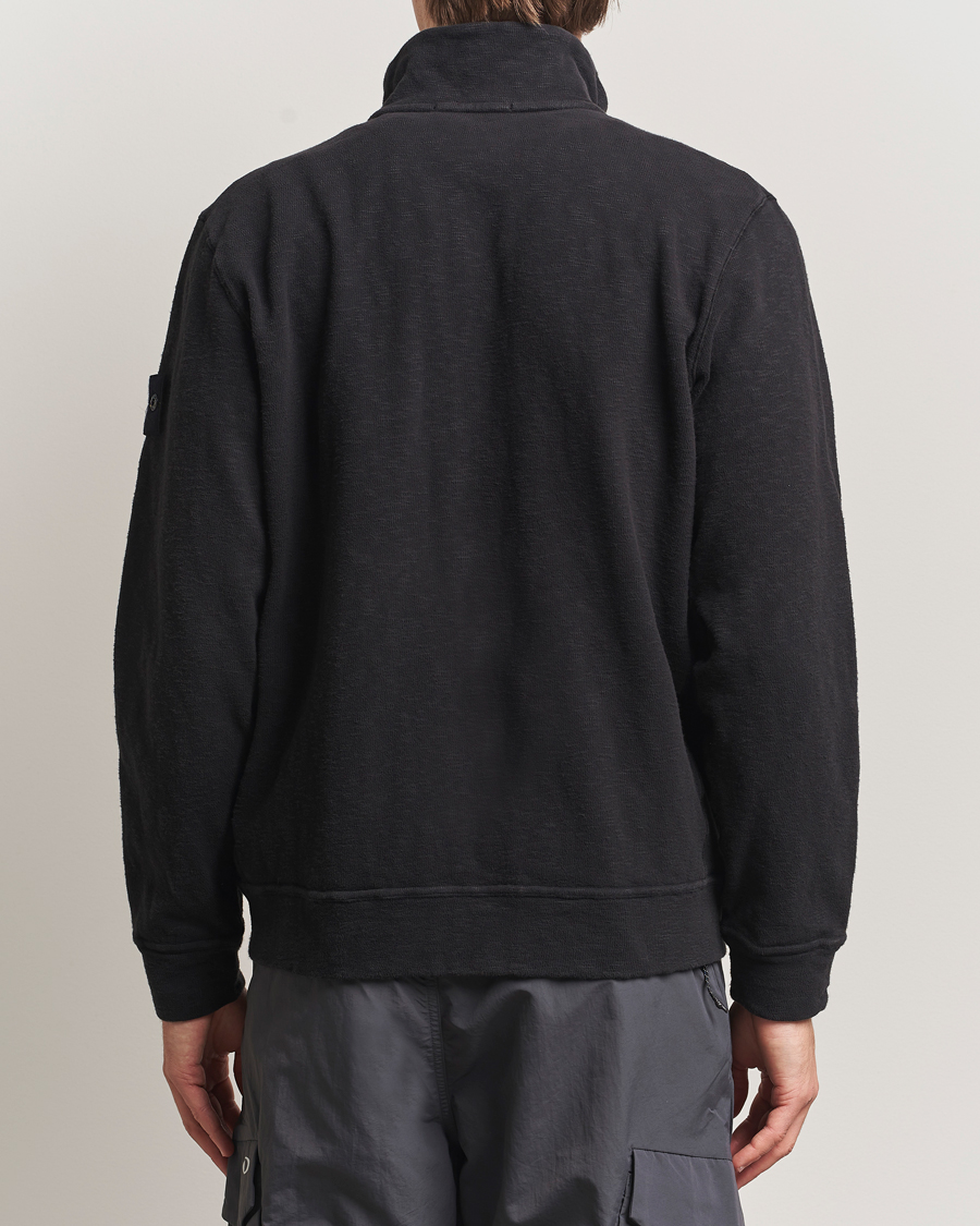 Heren | Truien | Stone Island | Vanisé Brushed Heavy Cotton Full Zip Black