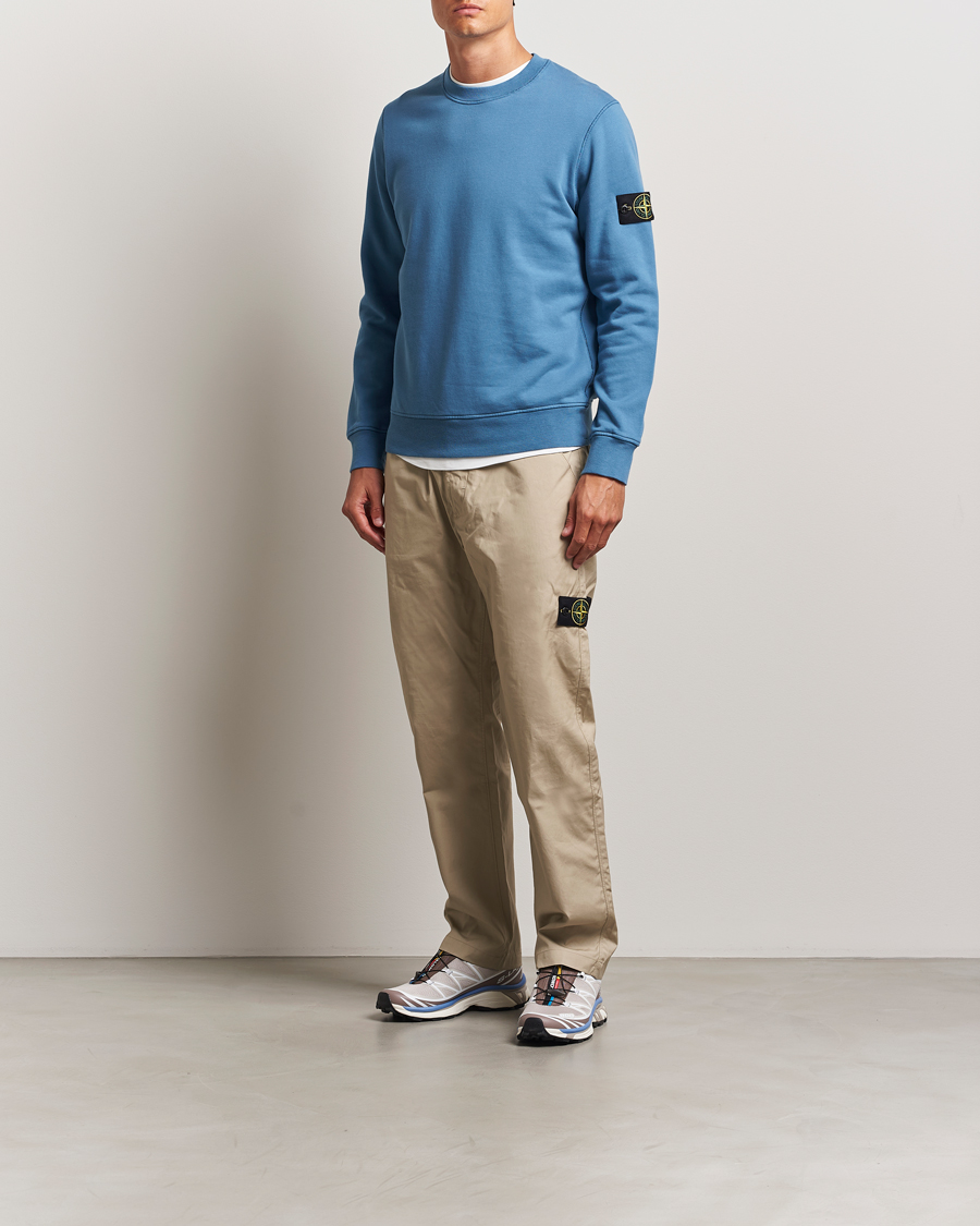 Heren | Truien | Stone Island | Garment Dyed Fleece Sweatshirt Blue Acciaio