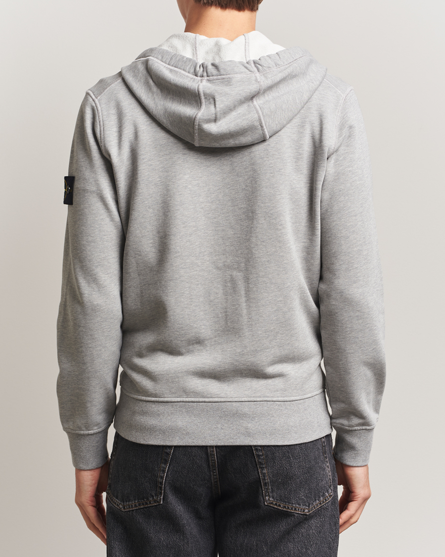 Heren | Truien | Stone Island | Garment Dyed Fleece Full-Zip Hood Grey Melange