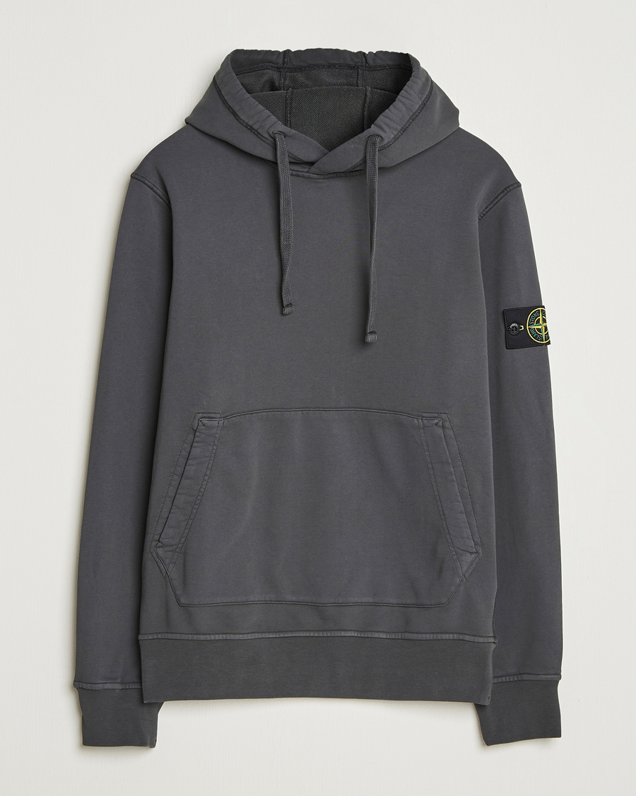 Heren | Truien | Stone Island | Garment Dyed Fleece Hood Lead Grey