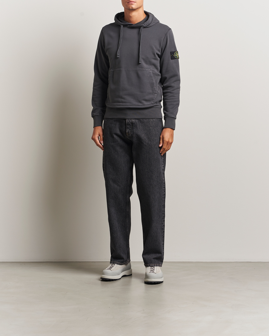 Heren | Truien | Stone Island | Garment Dyed Fleece Hood Lead Grey