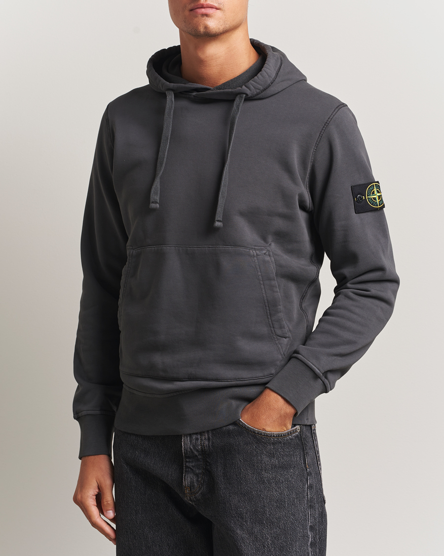 Heren | Truien | Stone Island | Garment Dyed Fleece Hood Lead Grey