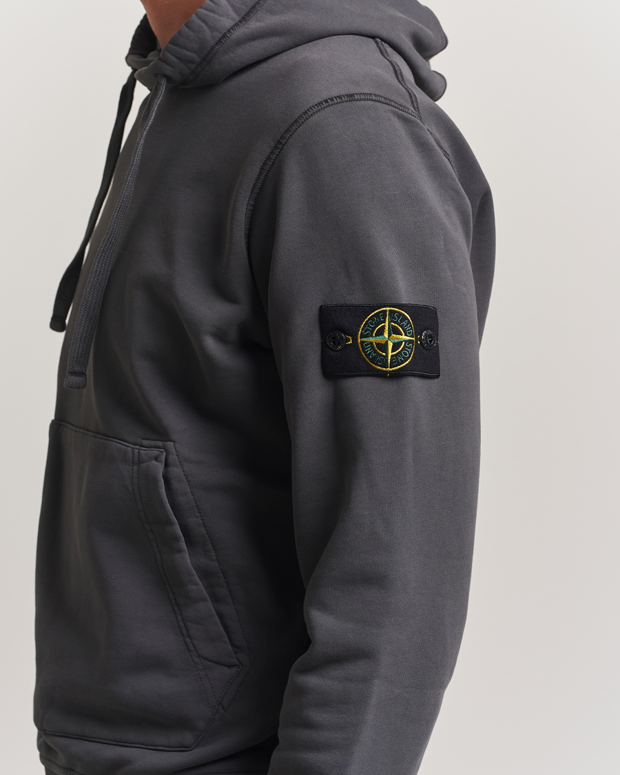Heren | Truien | Stone Island | Garment Dyed Fleece Hood Lead Grey