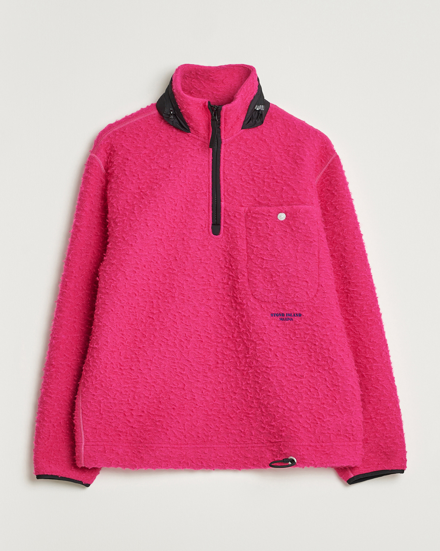 Heren | Truien | Stone Island | Marina Ratteen Wool Half-Zip Fuxia