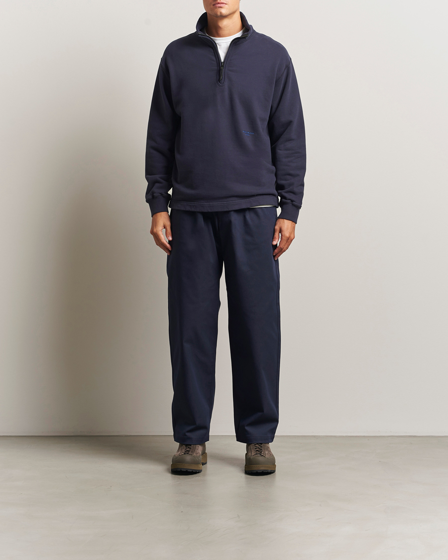 Heren | Truien | Stone Island | Marina Brushed Organic Cotton Half-Zip Navy