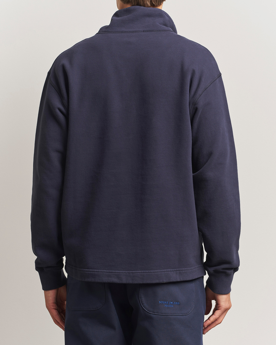 Heren | Truien | Stone Island | Marina Brushed Organic Cotton Half-Zip Navy