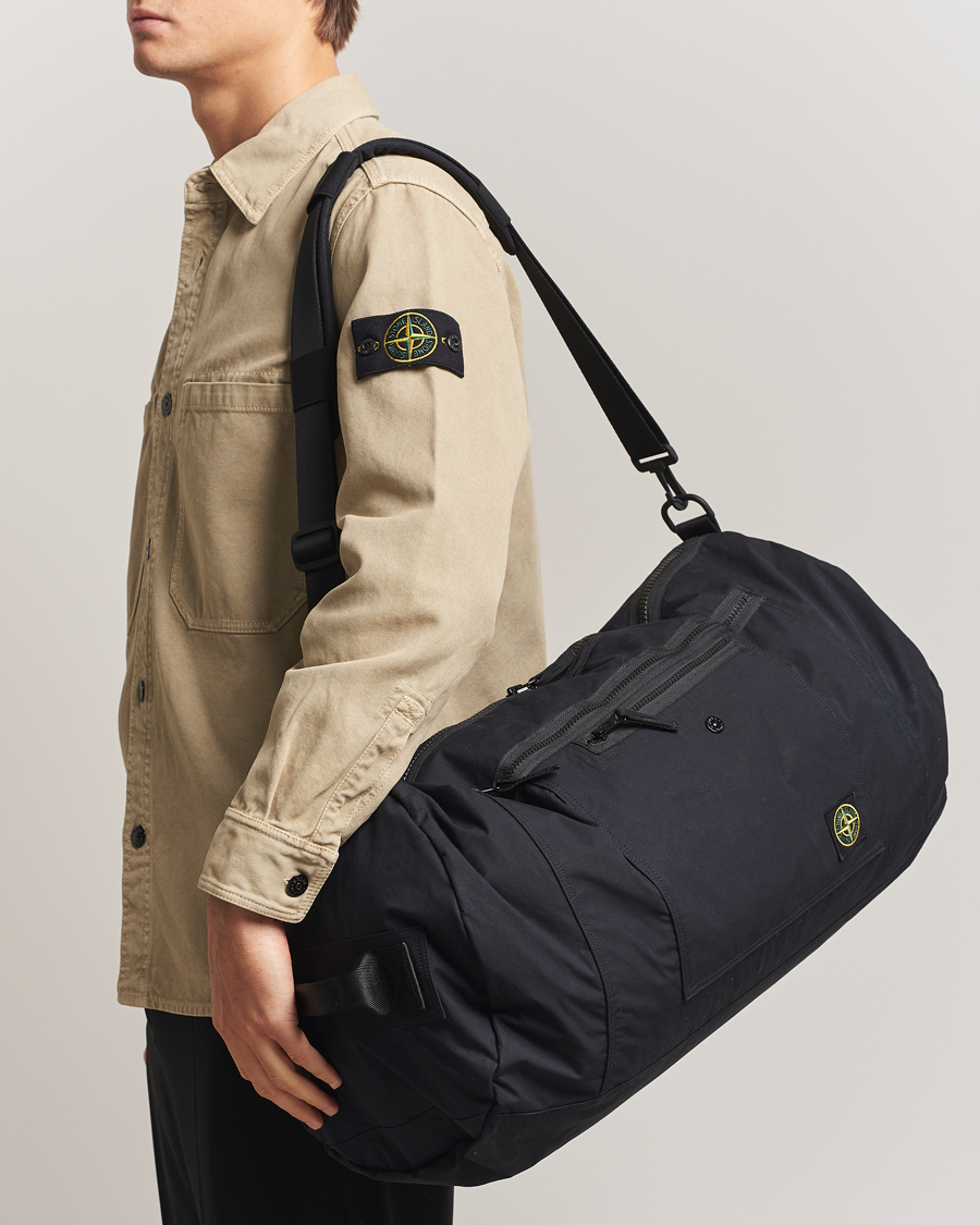 Heren | Tassen | Stone Island | Aluminum Tela Cotton Ripstop Weekendbag Black
