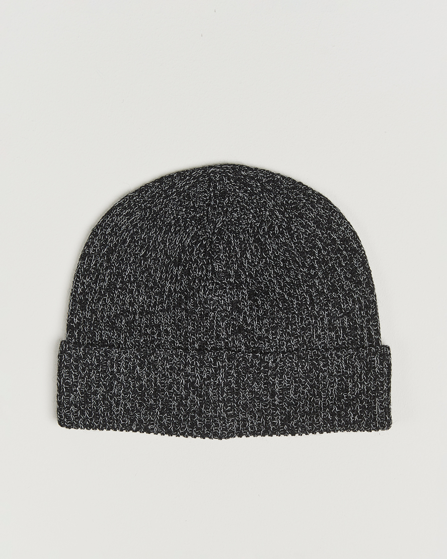Heren | Mutsen | Stone Island | Reflective Cotton Knit Beanie Black Melange