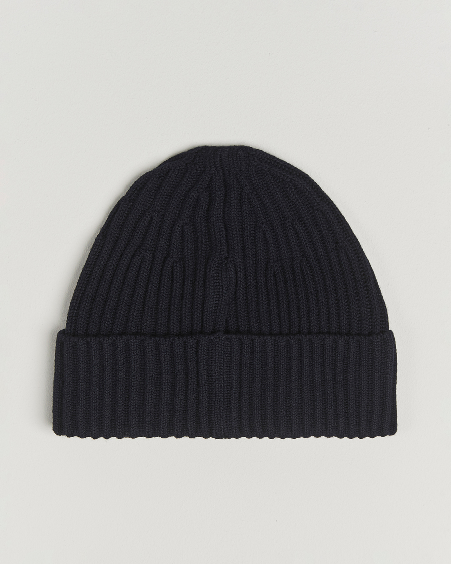 Heren | Stone Island Full Rib Wool Hat Navy Blue | Stone Island | Full Rib Wool Hat Navy Blue