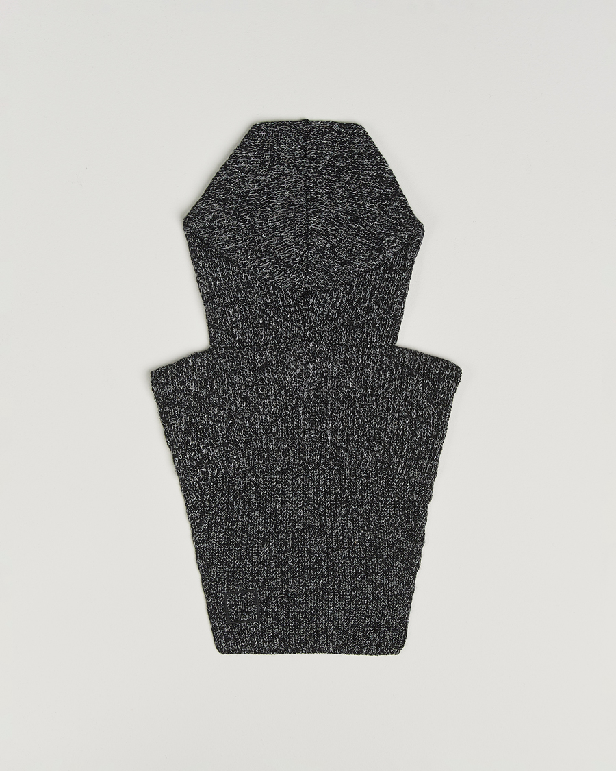 Heren | Stone Island Reflective Cotton Knit Balaclava Black Melange | Stone Island | Reflective Cotton Knit Balaclava Black Melange