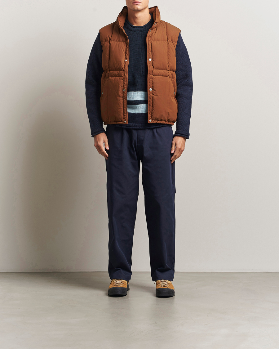 Heren | Gilets | Stone Island | Marina Cotton/Nylon Tela Down Vest Tobacco