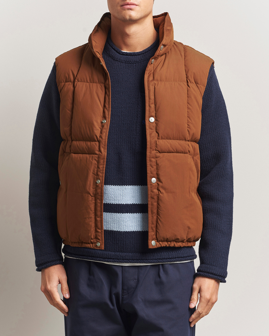 Heren | Gilets | Stone Island | Marina Cotton/Nylon Tela Down Vest Tobacco
