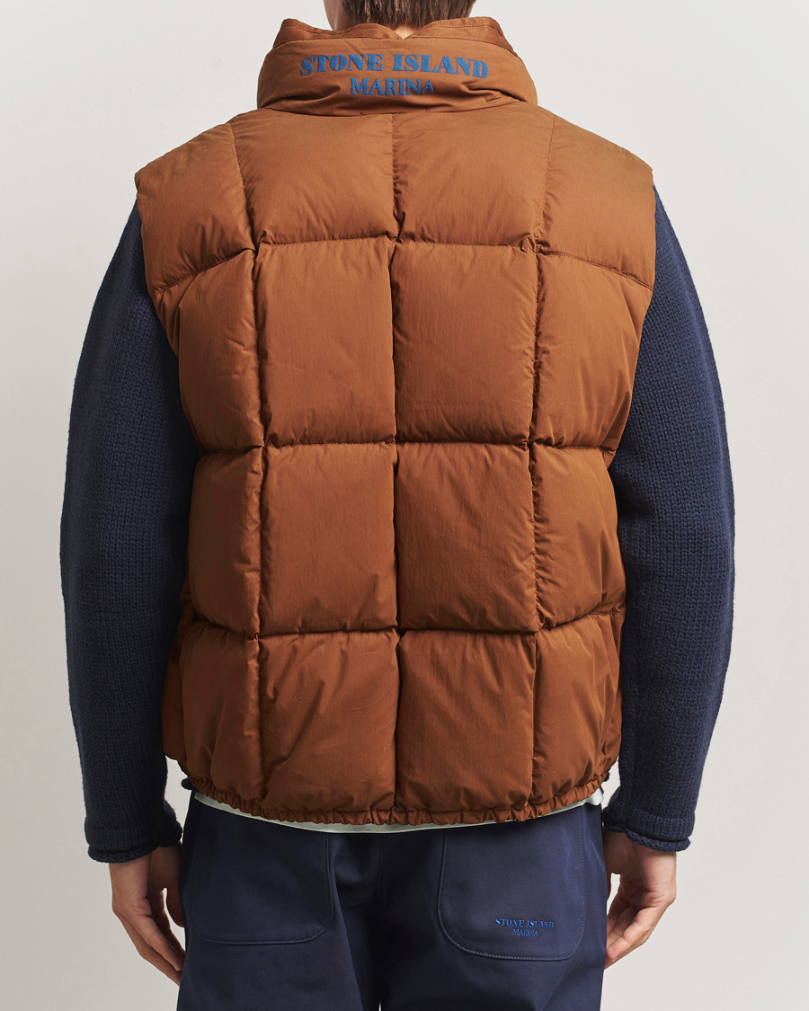 Heren | Gilets | Stone Island | Marina Cotton/Nylon Tela Down Vest Tobacco
